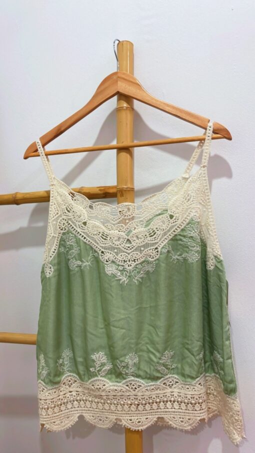 Camisa Romántica verde