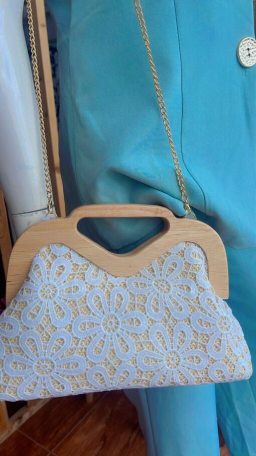Bolso flores blanco - Imagen 2