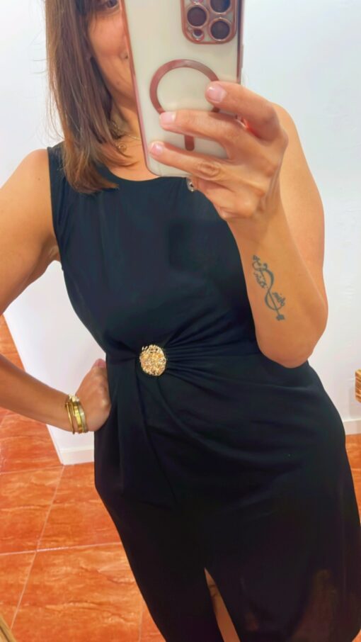 Vestido broche Negro - Imagen 2
