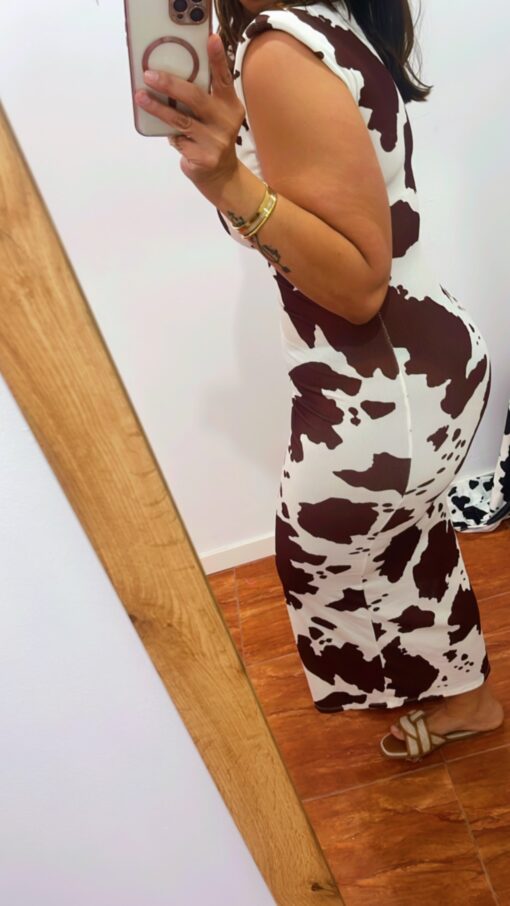 Vestido print vaca marrón - Imagen 2