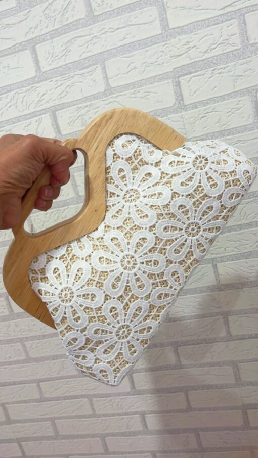 Bolso flores blanco
