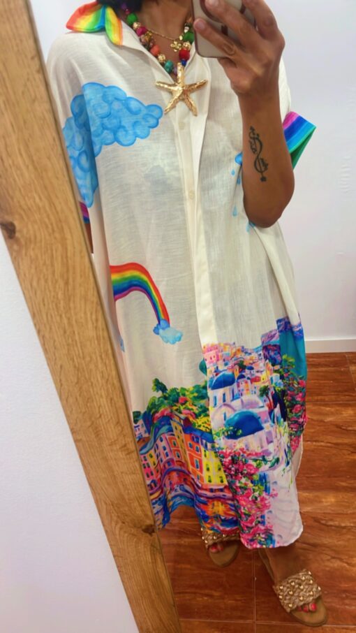 Vestido túnica arcoíris