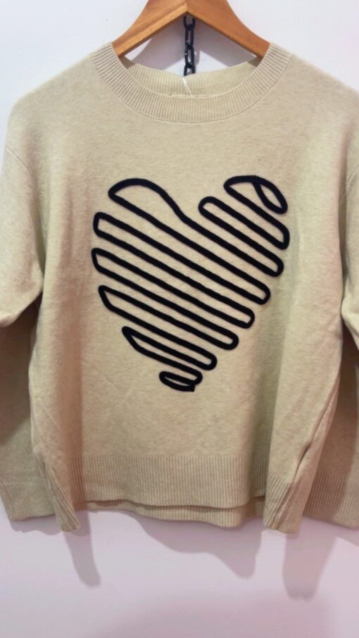 Jersey corazón beige - Imagen 2