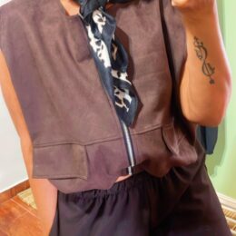 Chaleco Bomber Lucia choco