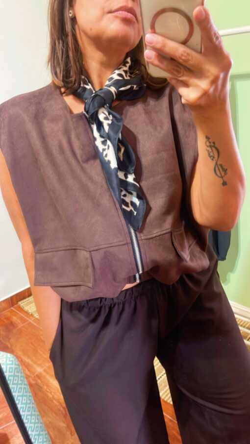 Chaleco Bomber Lucia choco