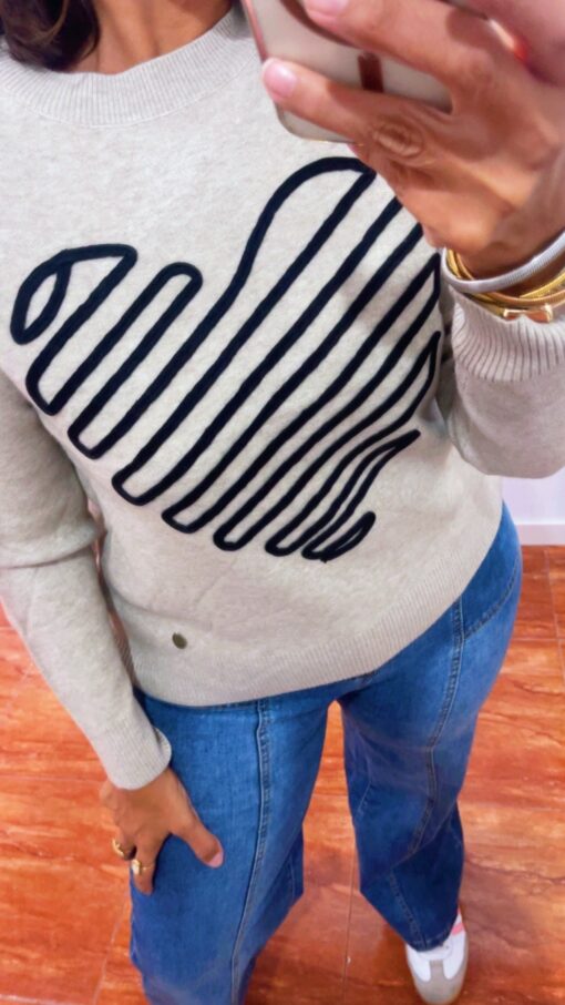 Jersey corazón beige