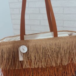 Bolso Ibiza flecos naranja